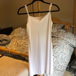 SILKY WHITE SLIP DRESS